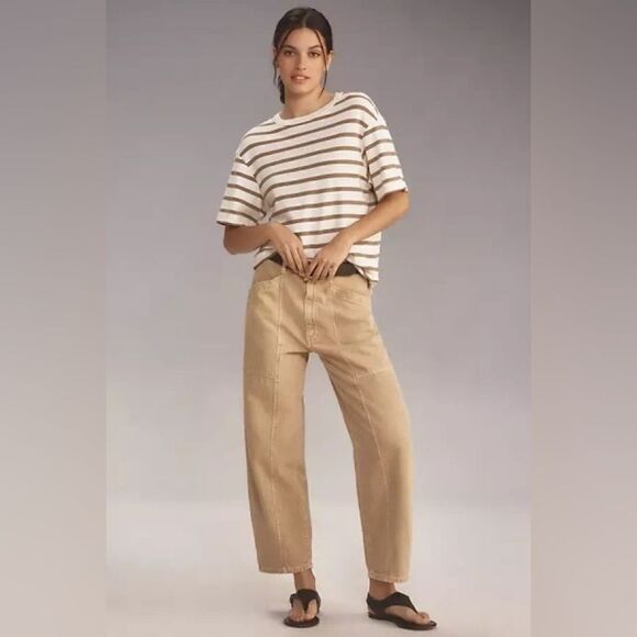 NWT Etica Denim Sallie Utility Taper Jeans in Sweet Coconut - Picture 1 of 9